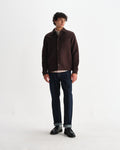 wax london men's Romer - Dark Brown Heavy Crinkle Cotton Overshirt
