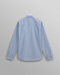 wax london men's Rove - Blue Striped Cotton-Poplin Shirt