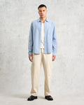 wax london men's Rove - Blue Striped Cotton-Poplin Shirt