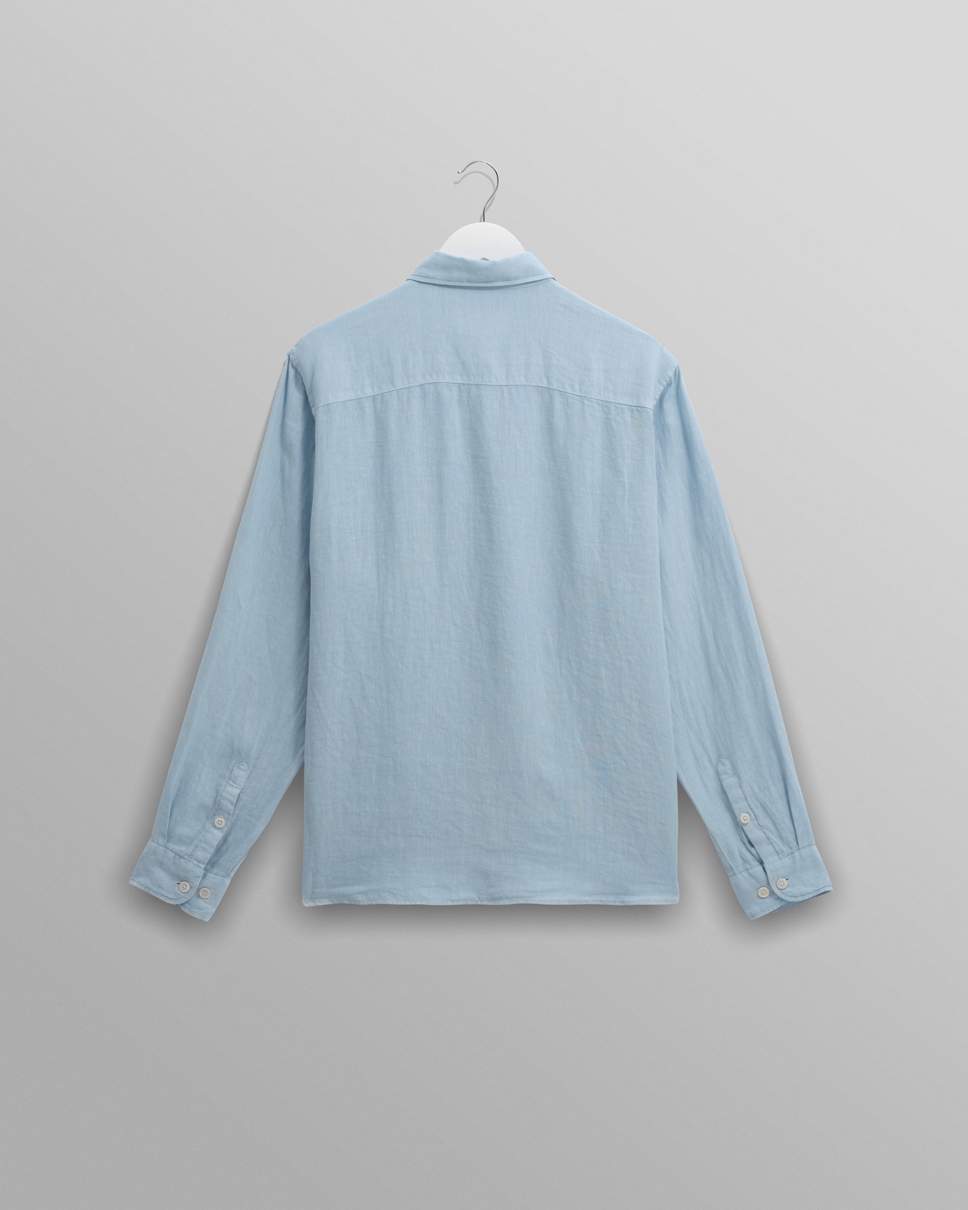 wax london men's Rove - Light Blue Linen Shirt
