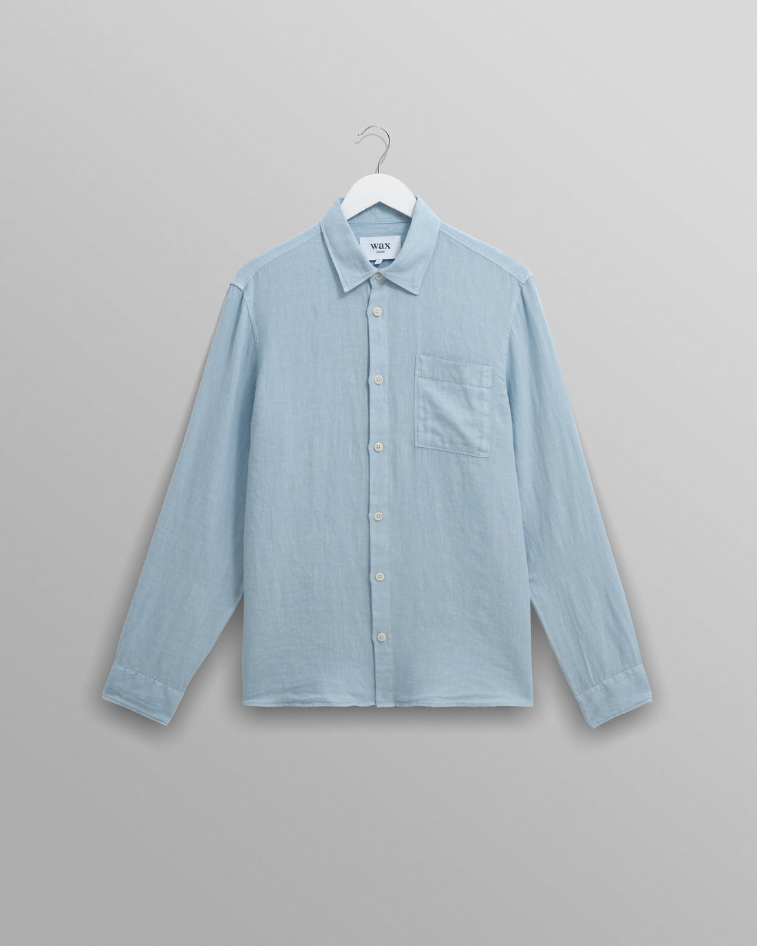 wax london men's Rove - Light Blue Linen Shirt