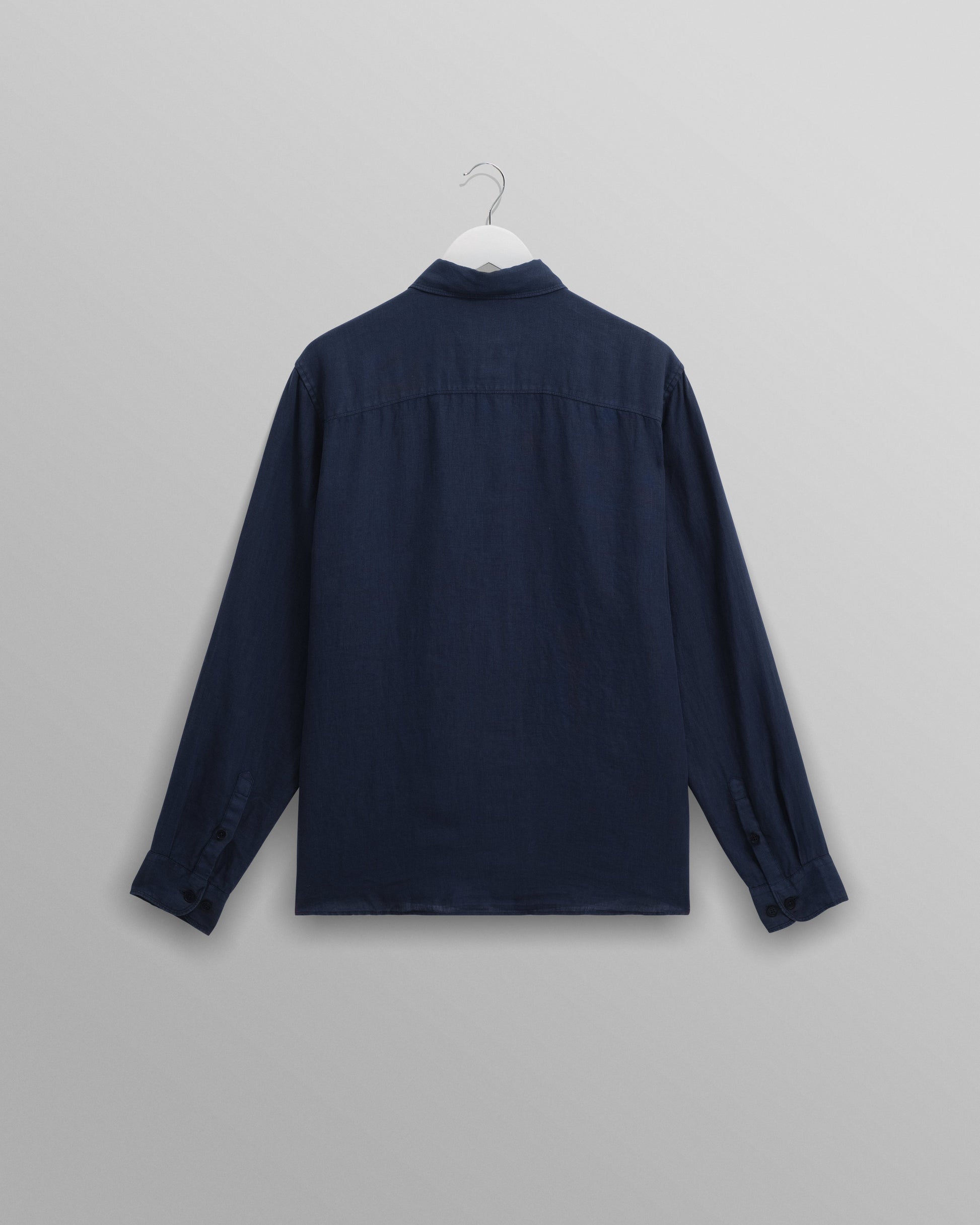 wax london men's Rove - Navy Linen Shirt