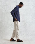 wax london men's Rove - Navy Linen Shirt