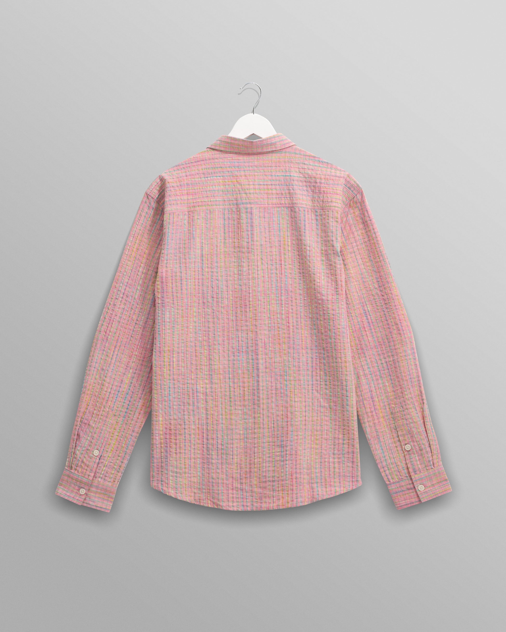 wax london men's Rove - Pink Check Organic Cotton Shirt