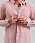 wax london men's Rove - Pink Check Organic Cotton Shirt