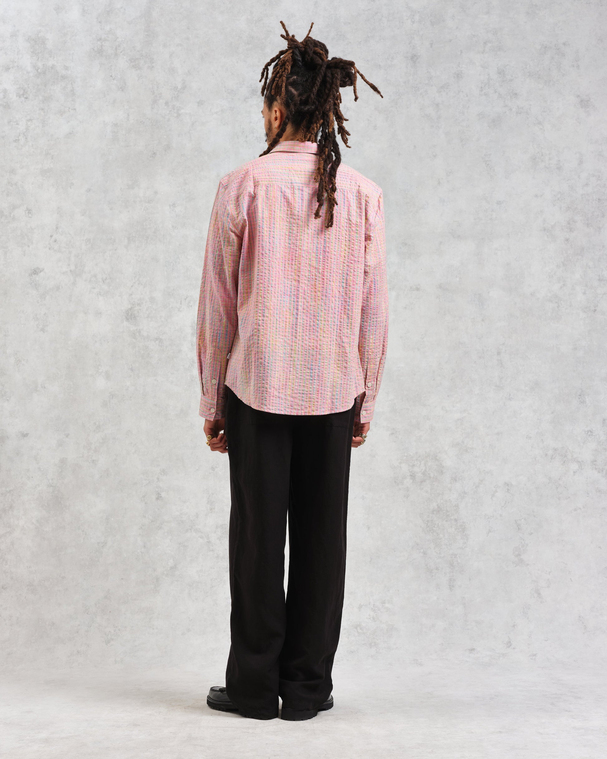 wax london men's Rove - Pink Check Organic Cotton Shirt
