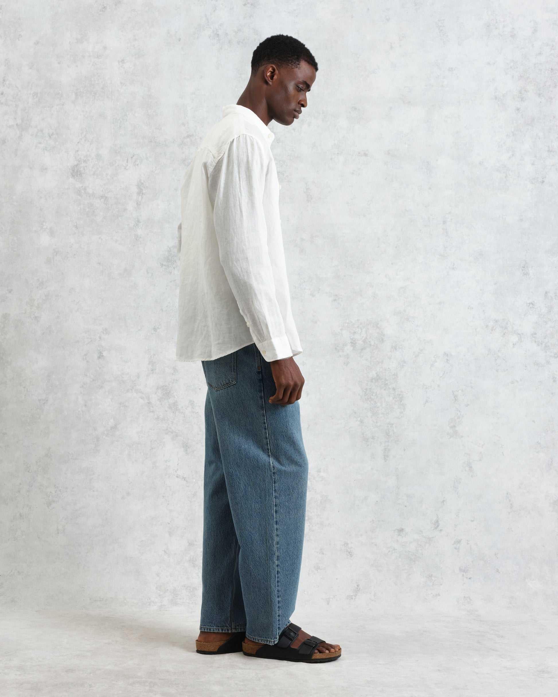 wax london men's Rove - White Linen Shirt