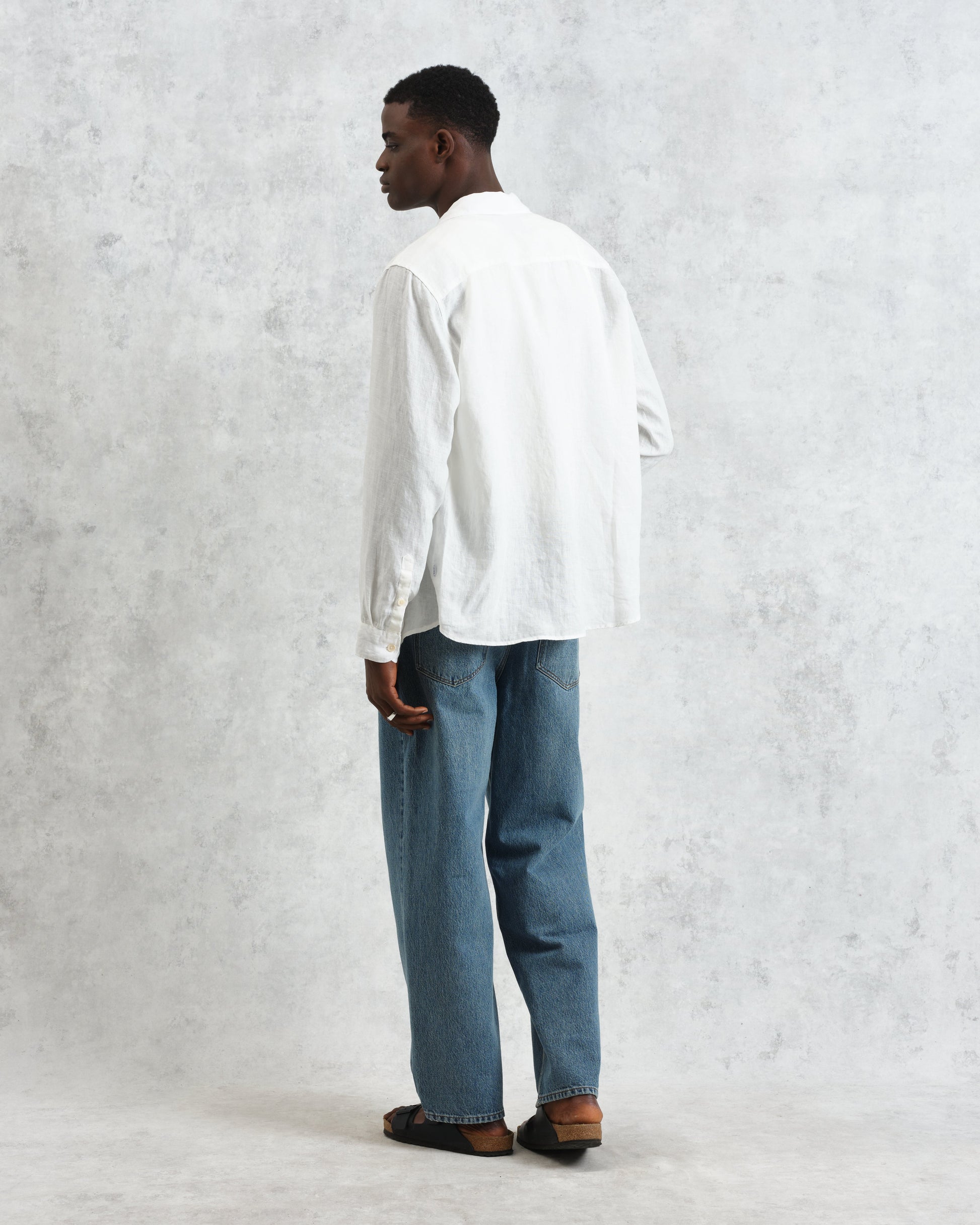 wax london men's Rove - White Linen Shirt