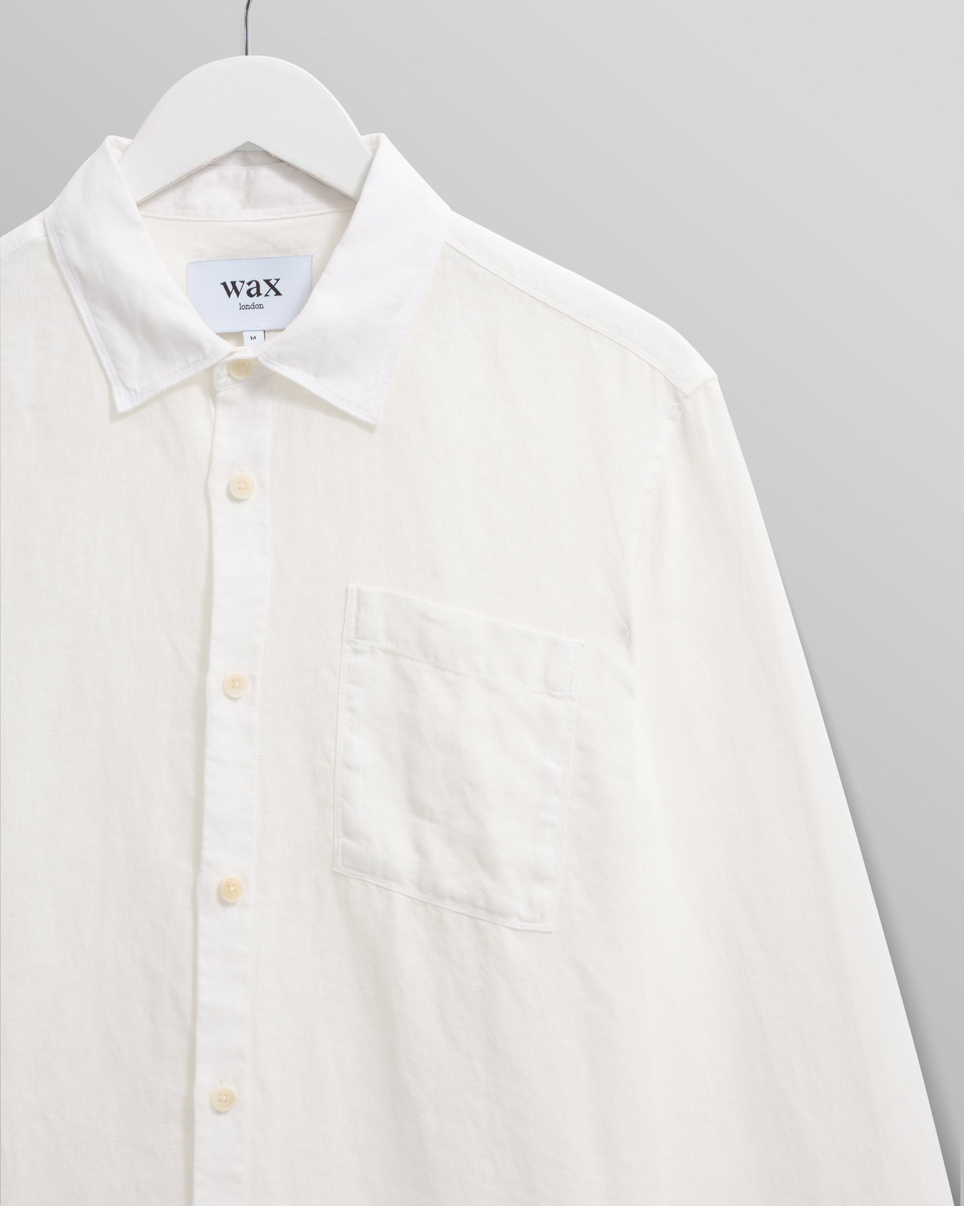 wax london men's Rove - White Linen Shirt