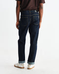 wax london men's Russell - Rinse Wash Selvedge Straight Fit Denim Jeans