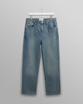 wax london men's Russell - Vintage Blue Straight Fit Denim Jeans