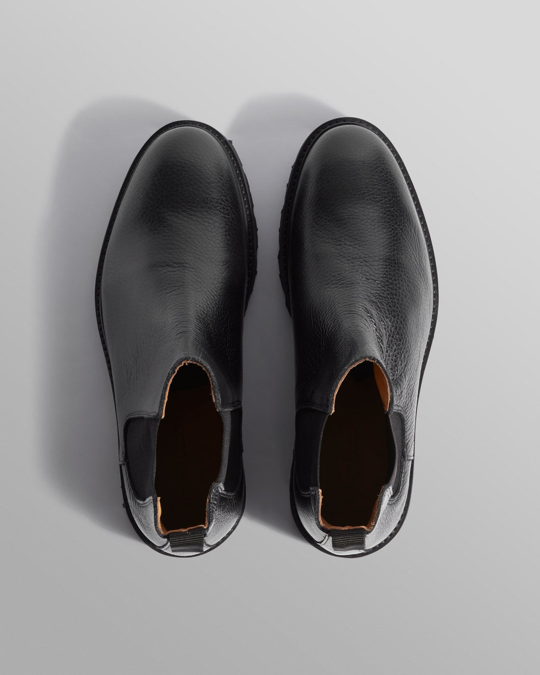 wax london men's S.T. Valentin - Black Grained Leather Chelsea Boots