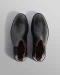wax london men's S.T. Valentin - Black Grained Leather Chelsea Boots
