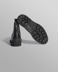 wax london men's S.T. Valentin - Black Grained Leather Chelsea Boots