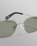 wax london men's Savona - Silver Metal Rectangular Sunglasses