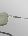 wax london men's Savona - Silver Metal Rectangular Sunglasses