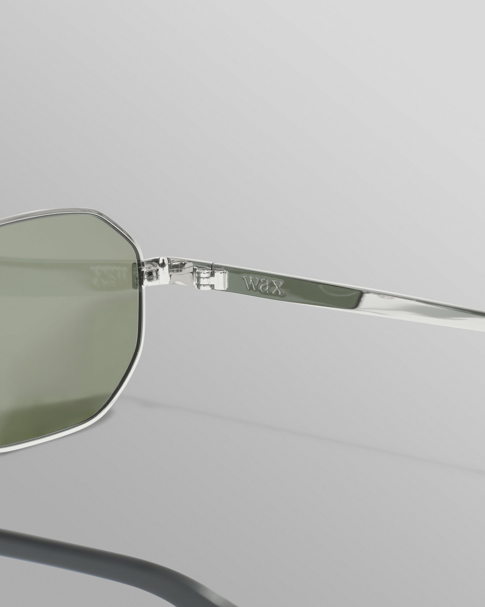 wax london men's Savona - Silver Metal Rectangular Sunglasses