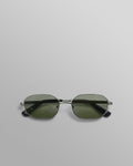 wax london men's Savona - Silver Metal Rectangular Sunglasses