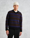 wax london men's Scafell - Black Pointelle Stitch Jumper