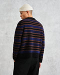 wax london men's Scafell - Black Pointelle Stitch Jumper