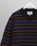 wax london men's Scafell - Black Pointelle Stitch Jumper