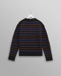 wax london men's Scafell - Black Pointelle Stitch Jumper