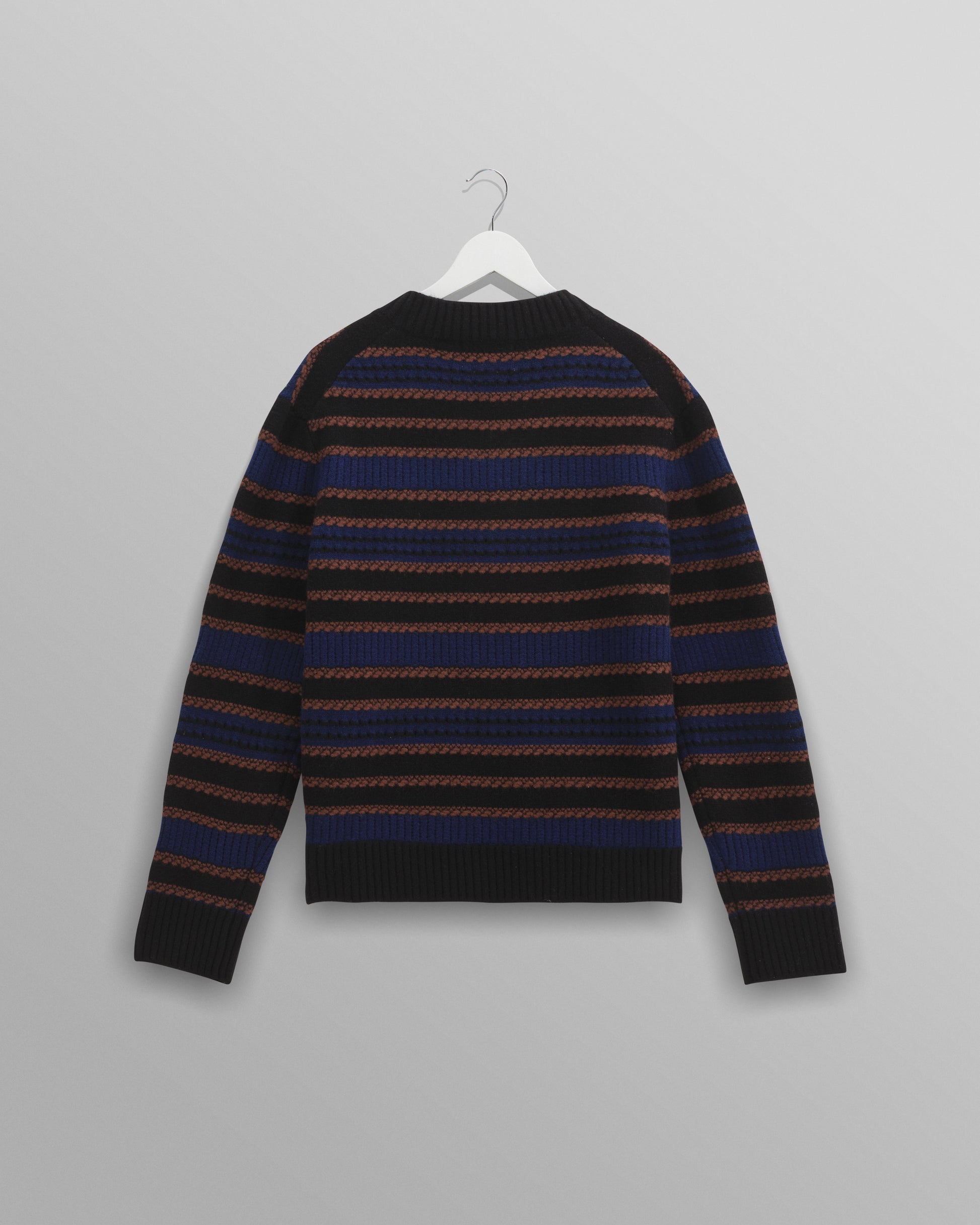 wax london men's Scafell - Black Pointelle Stitch Jumper