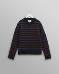 wax london men's Scafell - Black Pointelle Stitch Jumper