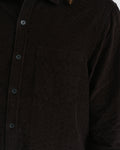 wax london men's Shelly - Black Seersucker Corduroy Shirt