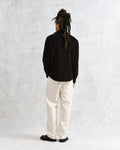 wax london men's Shelly - Black Seersucker Corduroy Shirt