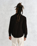 wax london men's Shelly - Black Seersucker Corduroy Shirt