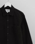 wax london men's Shelly - Black Seersucker Corduroy Shirt