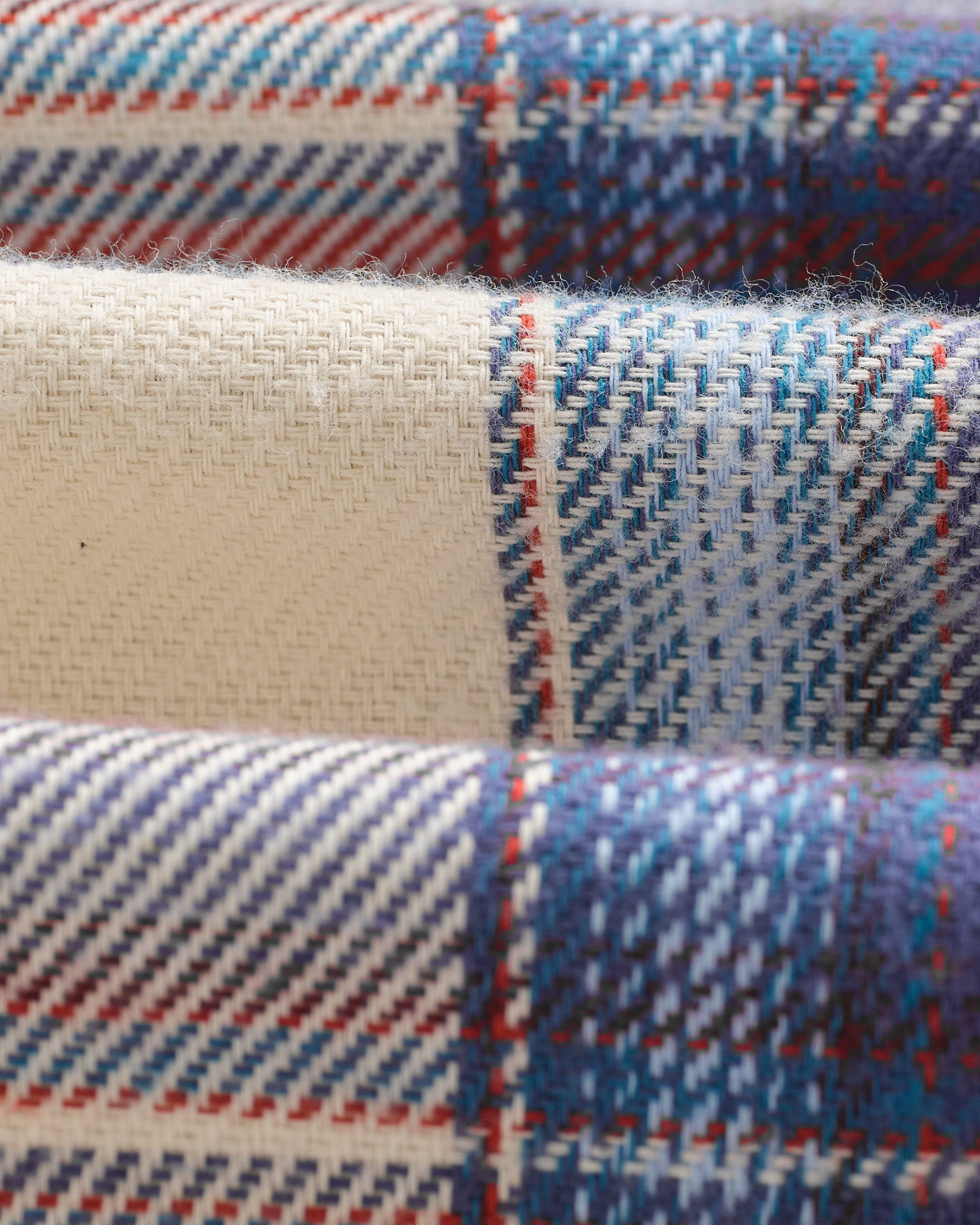 wax london men's Shelly - Blue And Multicolour Check Flannel Shirt