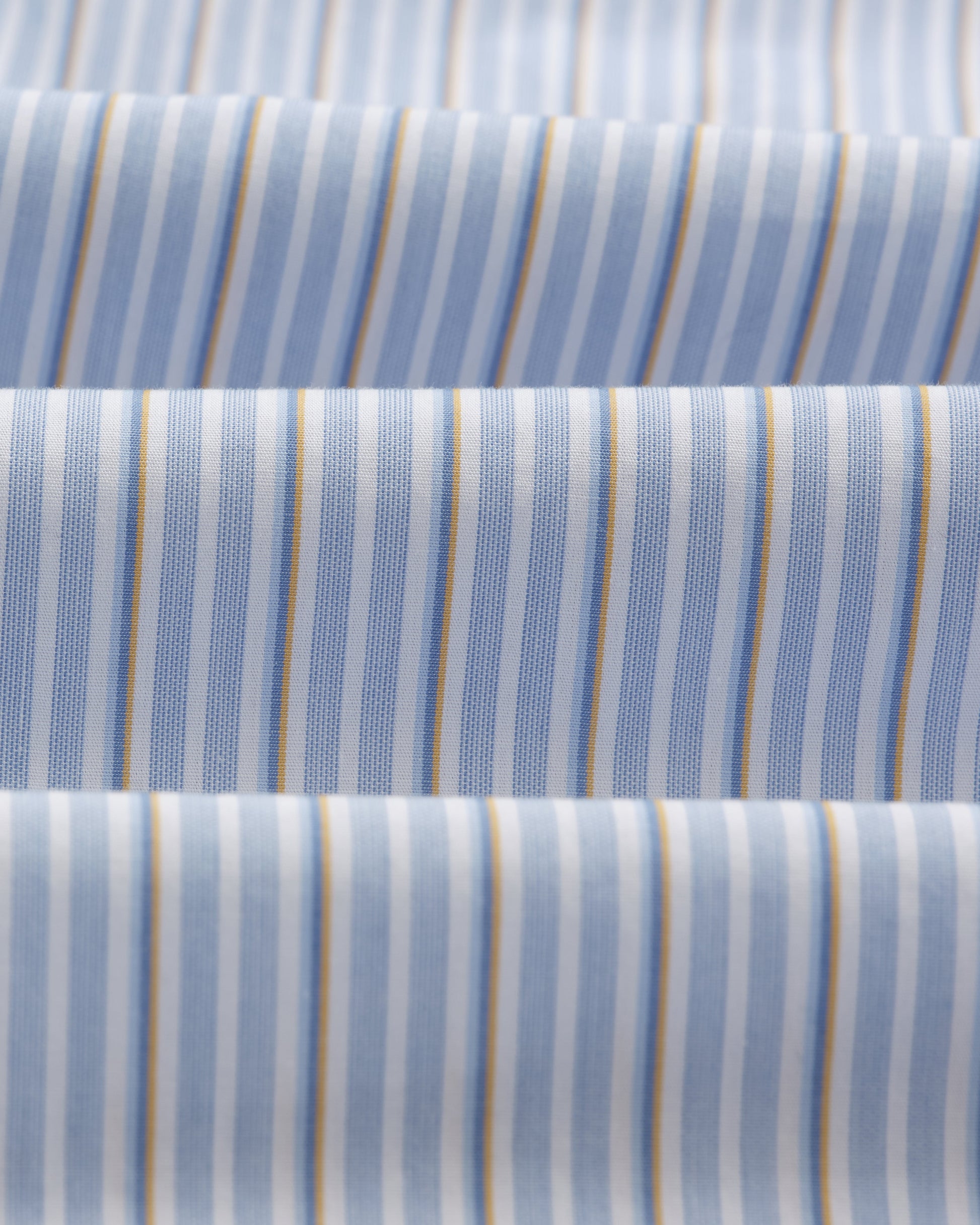 wax london men's Shelly - Blue Organic Cotton Stripe Shirt