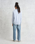 wax london men's Shelly - Blue Organic Cotton Stripe Shirt