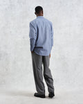 wax london men's Shelly - Blue Plain Flannel Shirt