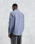 wax london men's Shelly - Blue Plain Flannel Shirt
