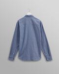 wax london men's Shelly - Blue Plain Flannel Shirt
