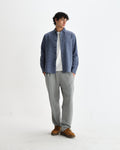 wax london men's Shelly - Blue Seersucker Corduroy Shirt