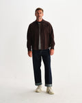 wax london men's Shelly - Dark Brown Seersucker Corduroy Shirt