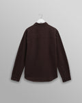 wax london men's Shelly - Dark Brown Seersucker Corduroy Shirt