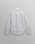 wax london men's Shelly - Ecru And Blue Fine Stripe Poplin Shirt
