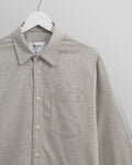 wax london men's Shelly - Natural Plain Flannel Shirt