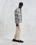 wax london men's Shelly - Navy And Green Check Flannel Shirt