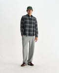 wax london men's Shelly - Navy And Multicolour Seersucker Flannel Shirt