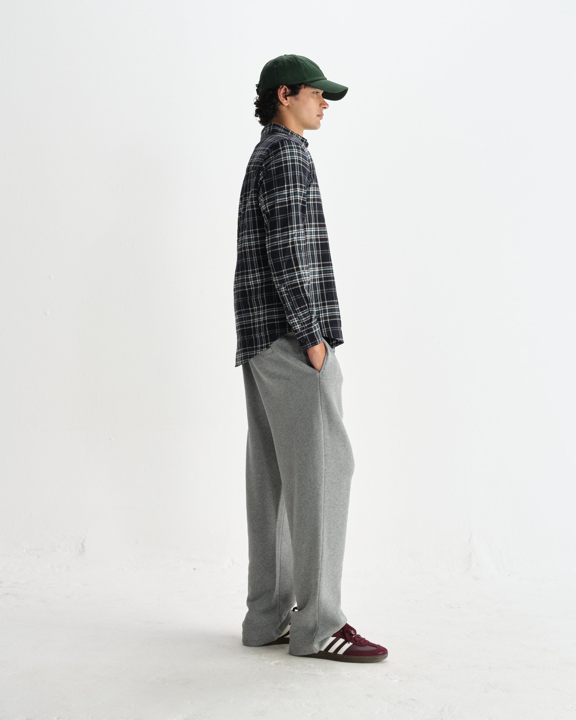 wax london men's Shelly - Navy And Multicolour Seersucker Flannel Shirt
