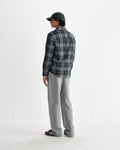 wax london men's Shelly - Navy And Multicolour Seersucker Flannel Shirt
