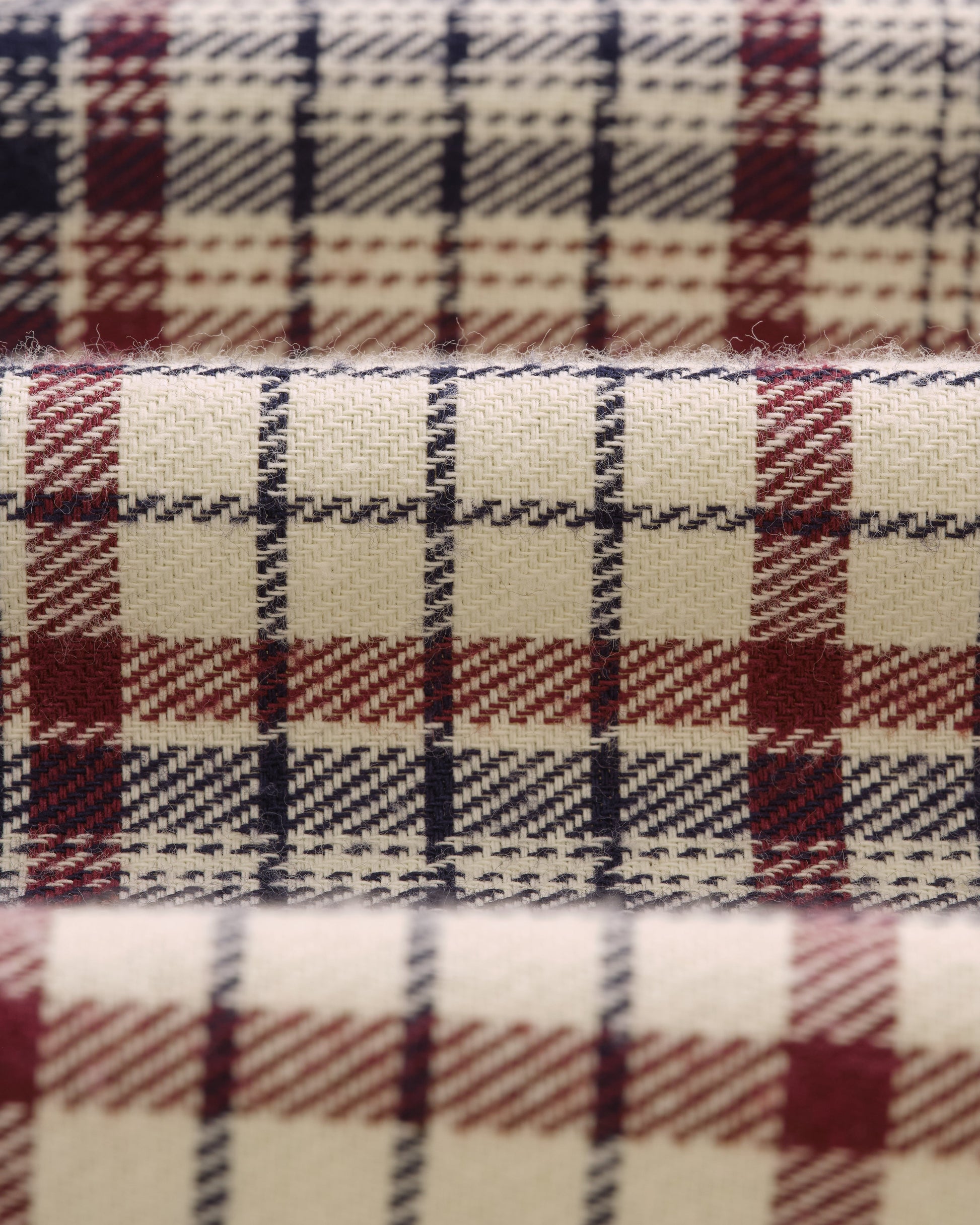 wax london men's Shelly - Navy And Red Check Flannel Shirt