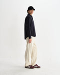 wax london men's Shelly - Navy Seersucker Corduroy Shirt