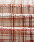 wax london men's Shelly - Rust And Multicolour Seersucker Flannel Shirt